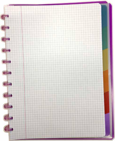 ATOMA CAHIER A4+ QUADRILLE 5MM + 6 INTERCAL + 5 POCHETTES COMBI