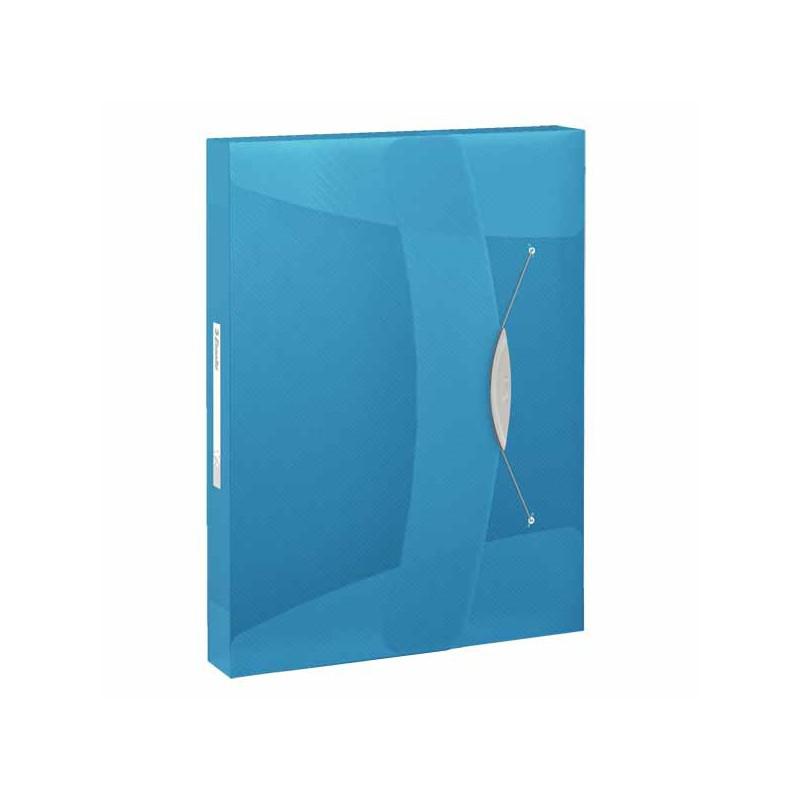 BOITE RANGEMENT VIVIDA BLEU CAPACITE 380 FEUILLES ESSELTE BOX PLASTIC ELASTIQUE