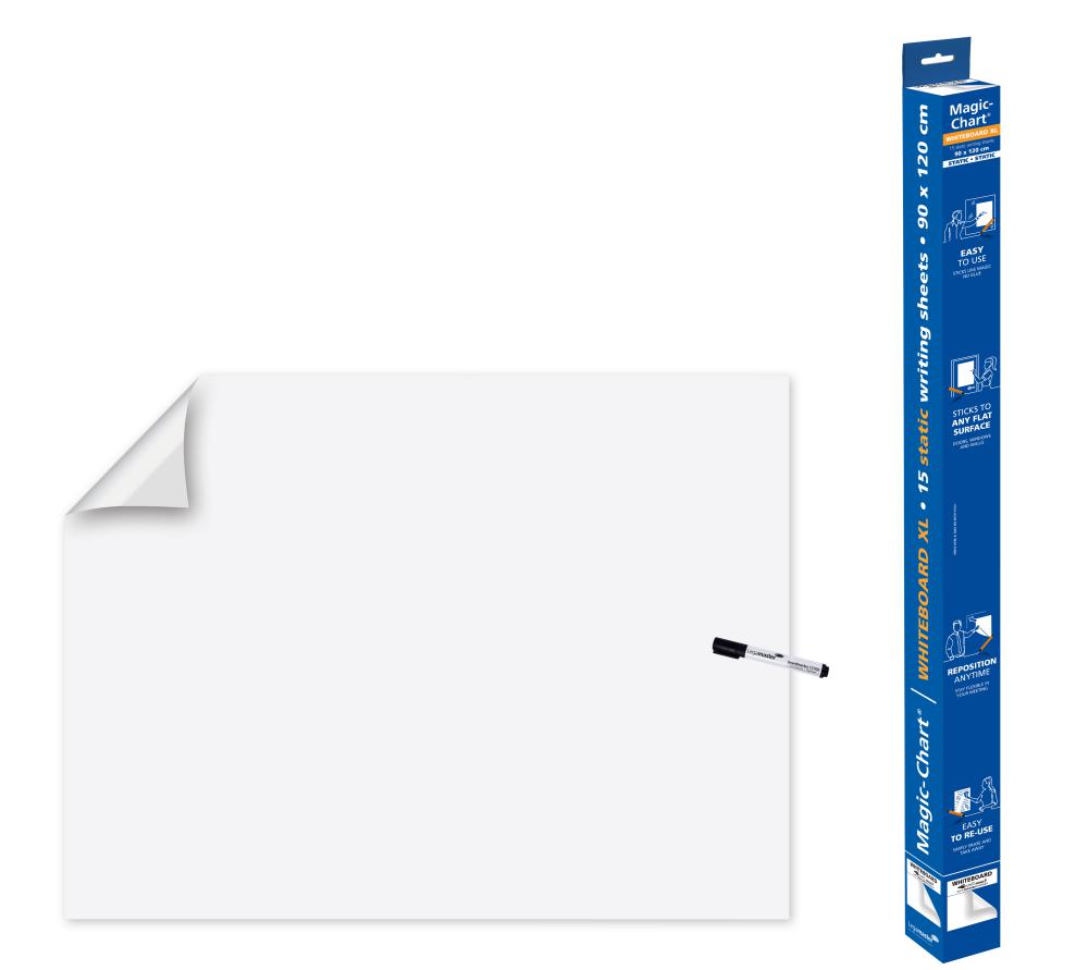 MAGIC-CHART XL TABLEAU BLANC EFFACABLE SEC 90X120CM - LEGA 15 FEUILLES MULTISURFACES