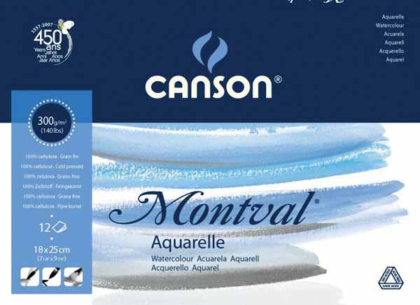 MONTVAL BLOC 300G A3 BLOC DESSINS AQUARELLE CANSON