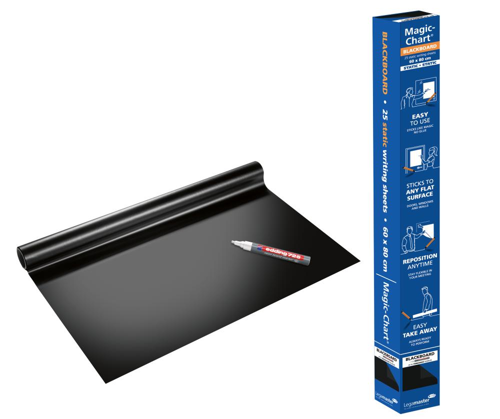 MAGIC-CHART TABLEAU NOIR CRAIE 25 FEUILLES 60X80CM - MARQUEUR LEGA