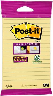 POST-IT JAUNE 101X152MM NOTES LIGNEES - 45 FEUILLES
