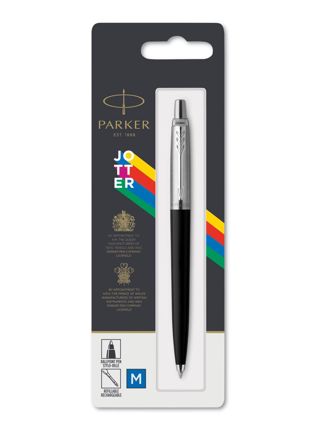 JOTTER BILLE NOIR BLISTER PARKER STYLO CORPS PLASTIQUE