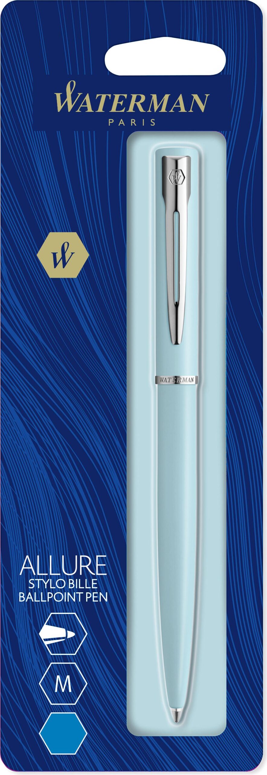 STYLO BILLE ALLURE WATERMAN BLEU PASTEL POINTE M