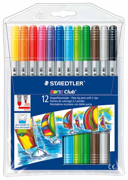 STAEDTLER 12 FEUTRE BIPOINTE FEUTRES DE COLORIAGE BLISTER DOUBLE POINTE