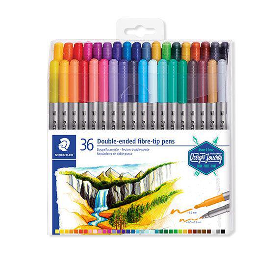 36 FEUTRES DE COLORIAGE DOUBLE POINTE STAEDTLER BIPOINTE BLIS
