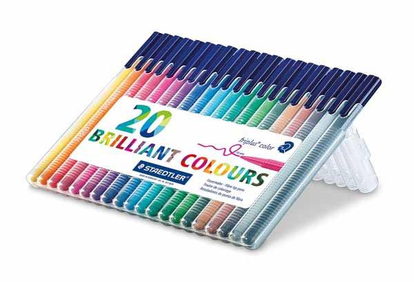 TRIPLUS COLOR 20 FEUTRES 1MM STAEDTLER ETUI CHEVALET FEUTRES DE COLORIAGE ERGONOM