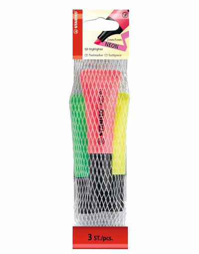 STABILO NEON SET DE 3 ASS SURLIGNEURS