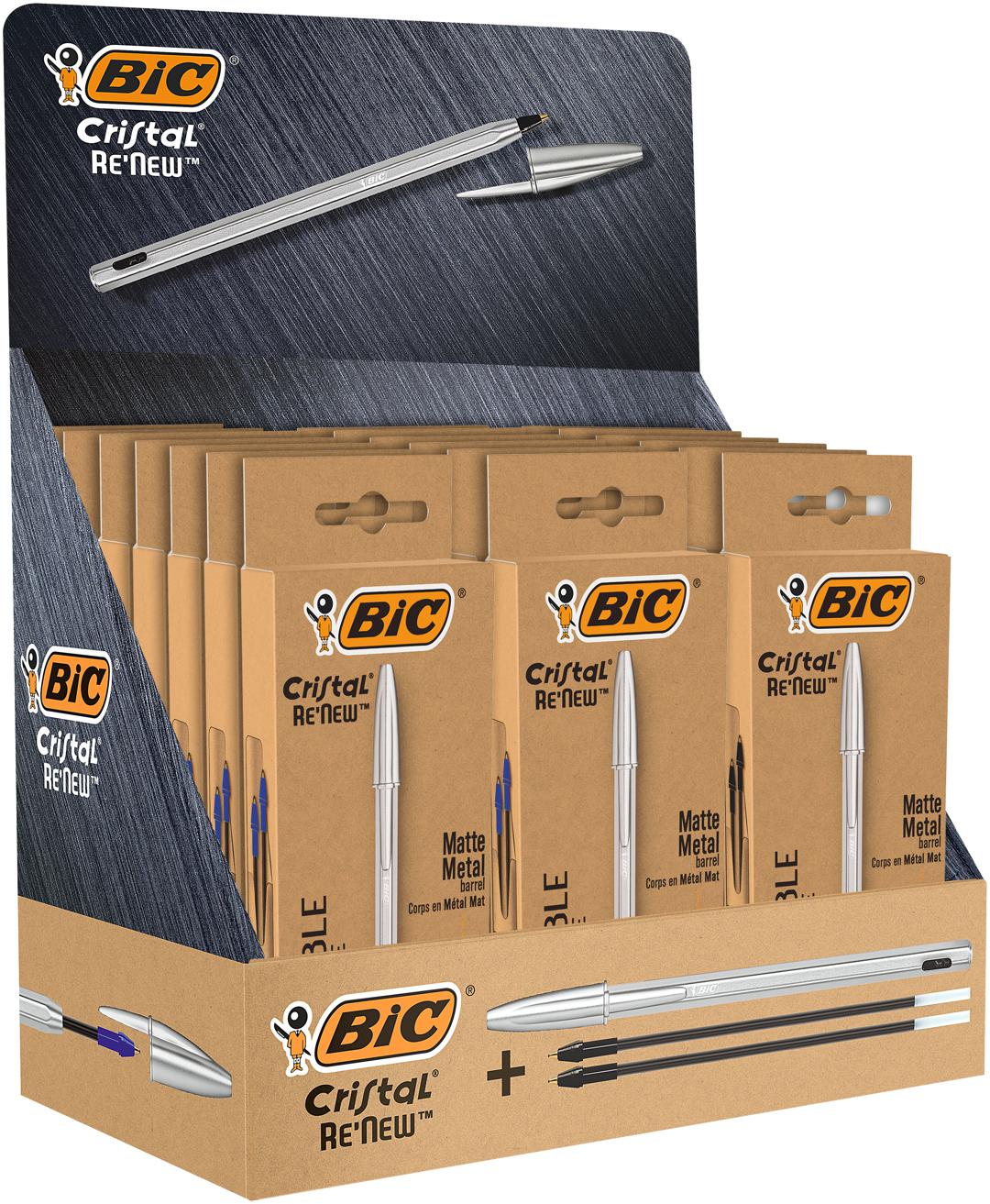 COUNTER 21 CRISTAL RE-NEW 15X BLEU + 6X NOIR BIC CRISTAL + RECHARGES