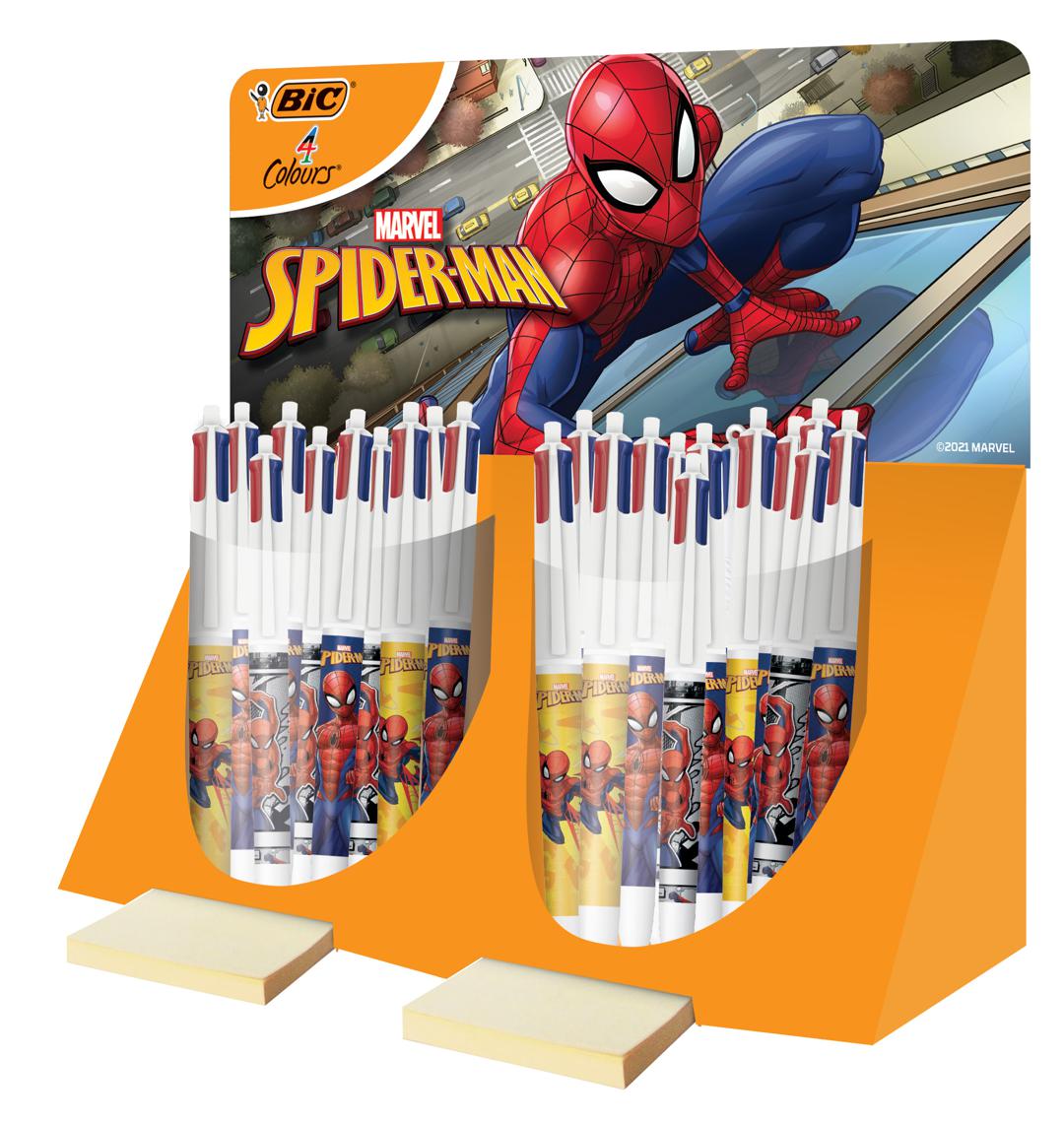 BIC 4 COULEURS SPIDERMAN 40P DISPLAY 40 PIECES - 3 DECORS